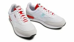 Puma Future Rider Neon Play White-Poppy White -SHOOOS SHOP puma future rider neon play puma white poppy 373383 093