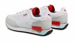 Puma Future Rider Neon Play White-Poppy White -SHOOOS SHOP puma future rider neon play puma white poppy 373383 095