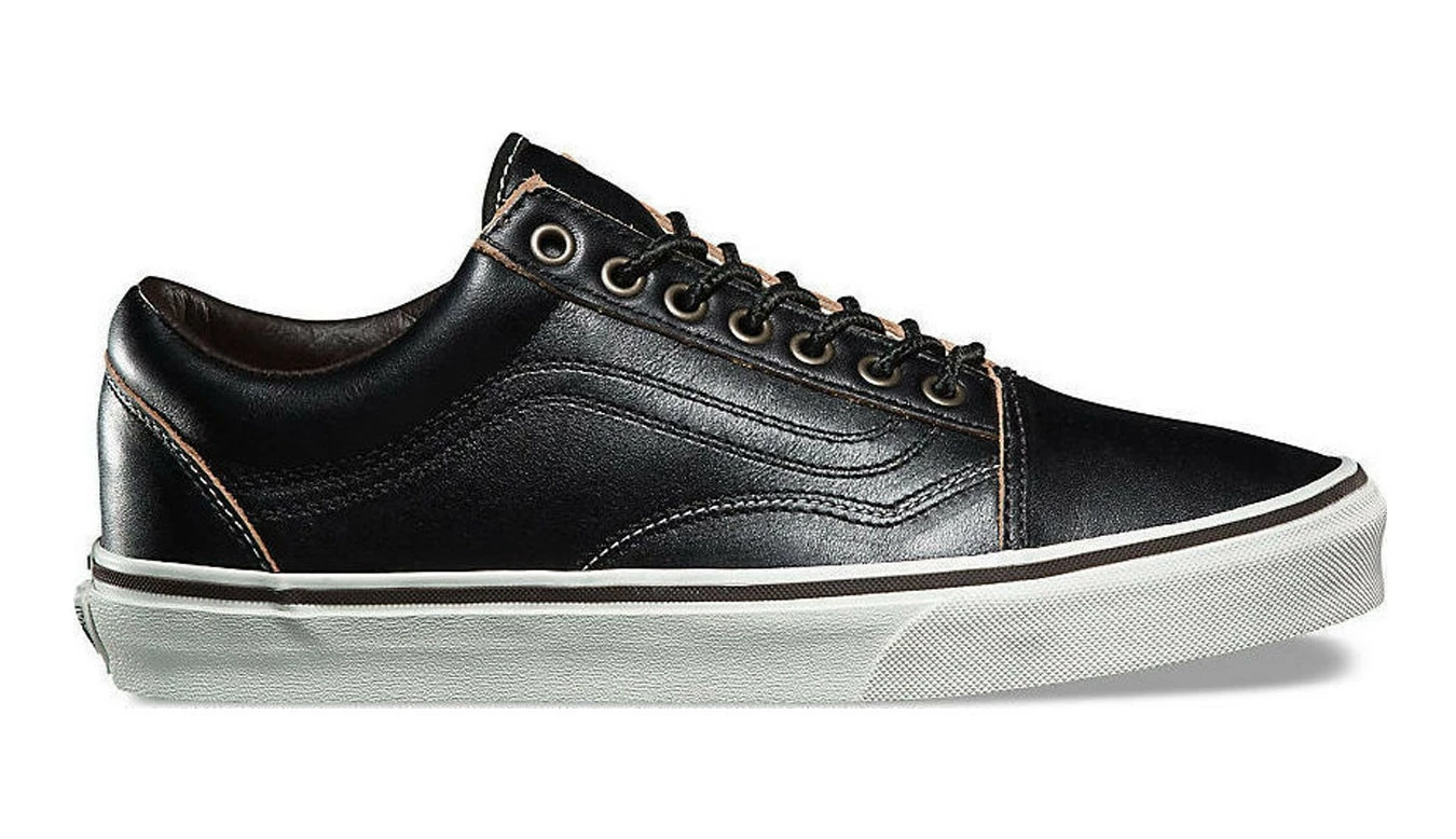 Vans Old Skool All Black Leather Black 3 Vans Old Skool All Black Leather Black