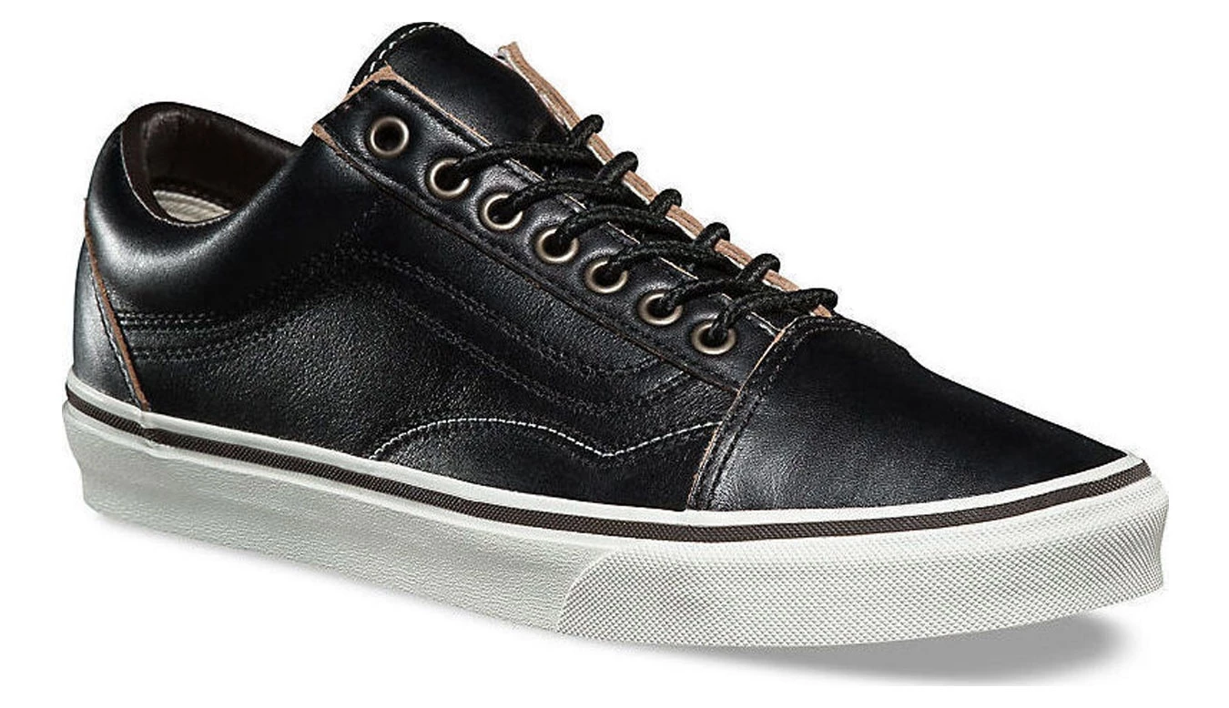 Vans Old Skool All Black Leather Black 5 Vans Old Skool All Black Leather Black - Image 3