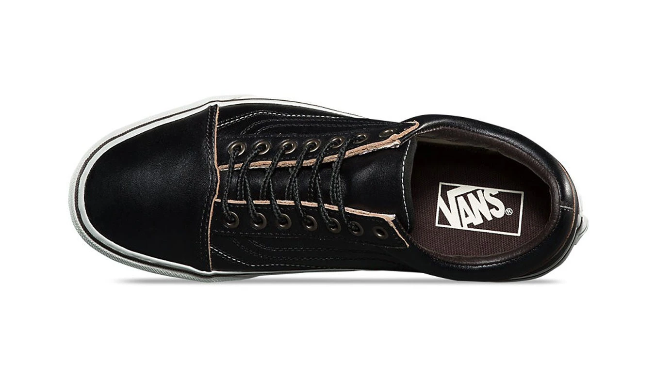 Vans Old Skool All Black Leather Black 7 Vans Old Skool All Black Leather Black - Image 5