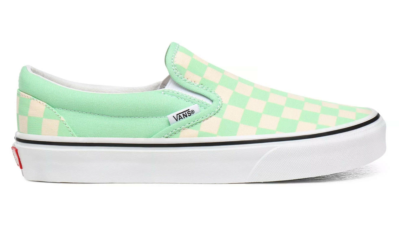 Vans Ua Classic Slip-On (Checkerboard)Gr Ashtrwht Green 3 Vans Ua Classic Slip-On (Checkerboard)Gr Ashtrwht Green