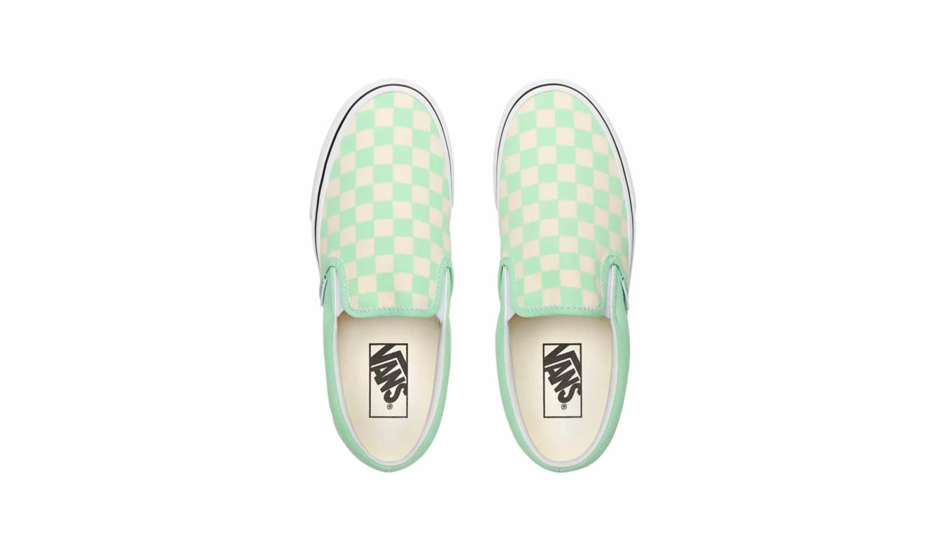 Vans Ua Classic Slip-On (Checkerboard)Gr Ashtrwht Green 5 Vans Ua Classic Slip-On (Checkerboard)Gr Ashtrwht Green - Image 3