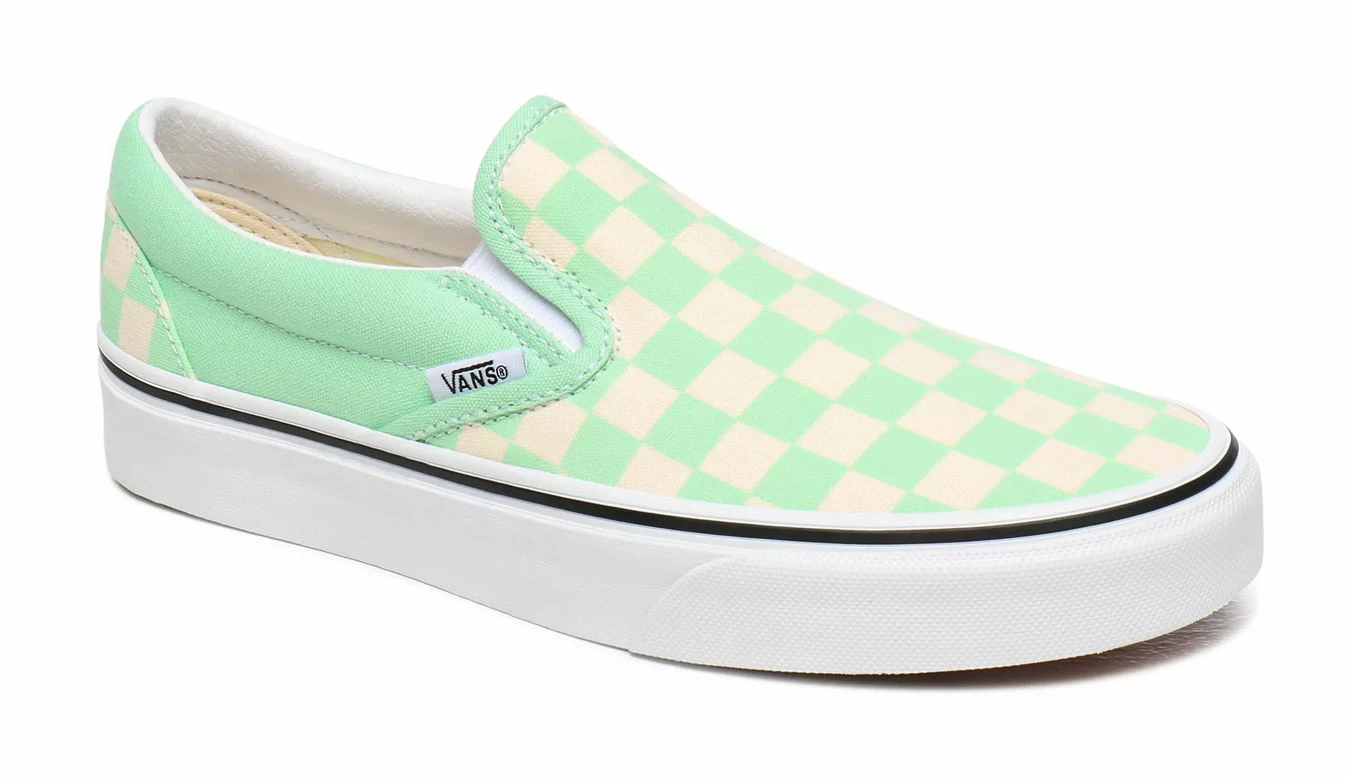 Vans Ua Classic Slip-On (Checkerboard)Gr Ashtrwht Green 4 Vans Ua Classic Slip-On (Checkerboard)Gr Ashtrwht Green - Image 2