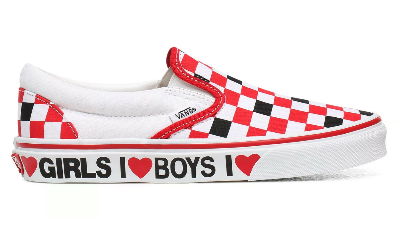 Vans Ua Classic Slip-On (I Heart)Black/True White Red 3 Vans Ua Classic Slip-On (I Heart)Black/True White Red