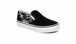 Vans Uy Classic Slip-On (Suede Flame) Kids Black -SHOOOS SHOP vans uy classic slip on suede flame blk tr wht vn0a4butwkj 3