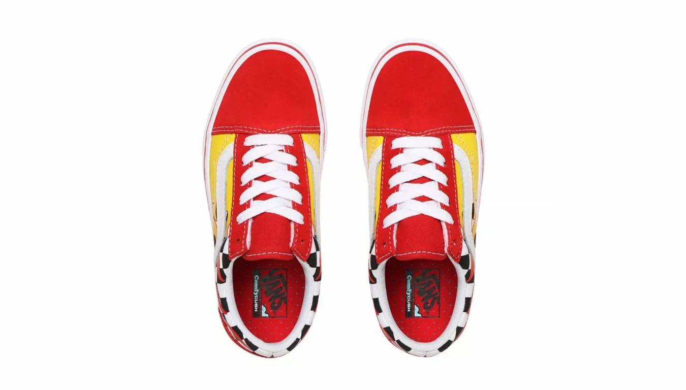 Vans Uy Comfycush Old Skool (Flame) Kids Multicolor 4 Vans Uy Comfycush Old Skool (Flame) Kids Multicolor - Image 2