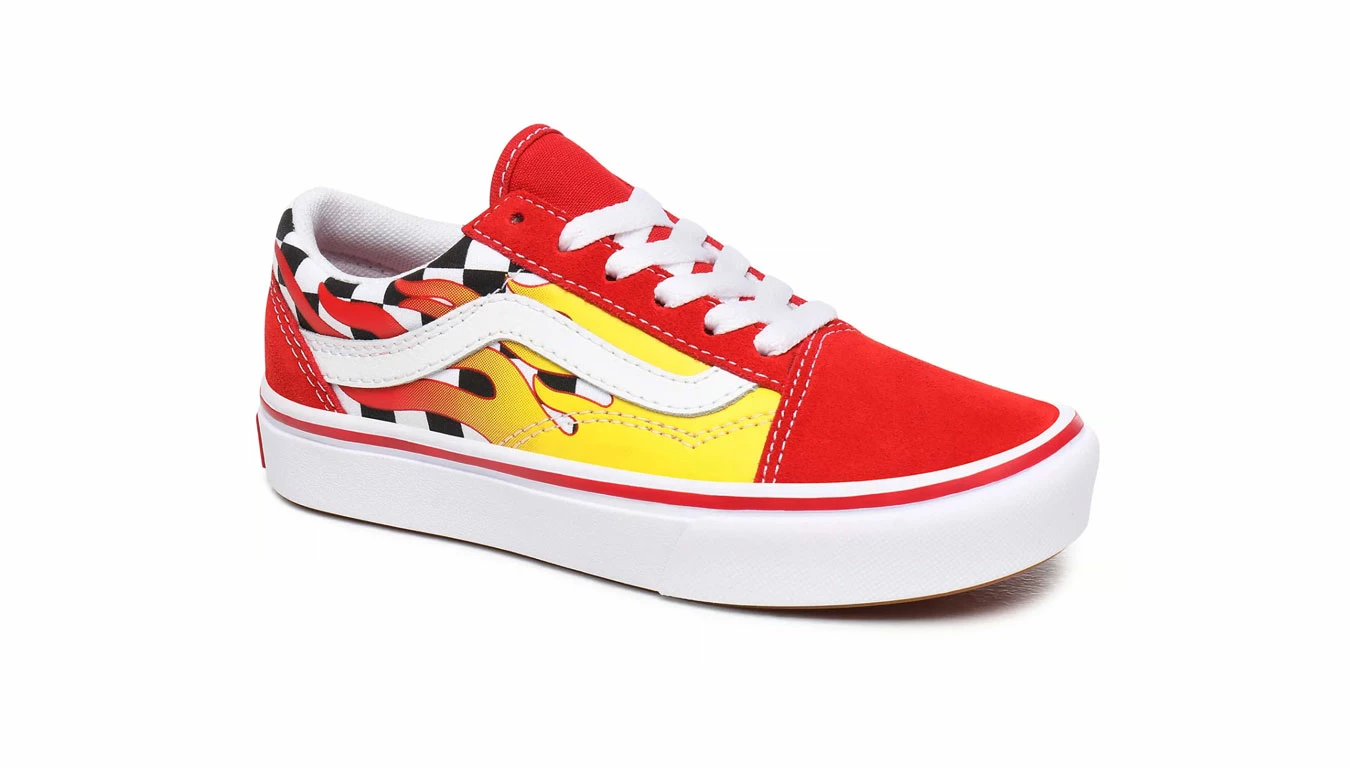 Vans Uy Comfycush Old Skool (Flame) Kids Multicolor 6 Vans Uy Comfycush Old Skool (Flame) Kids Multicolor - Image 4