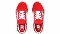 Vans Uy Old Skool (Logo Repeat) Kids Red -SHOOOS SHOP vans uy old skool logo repeatrcngrd trwht vn0a4buuw35 2