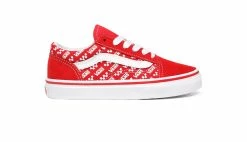 Vans Uy Old Skool (Logo Repeat) Kids Red
