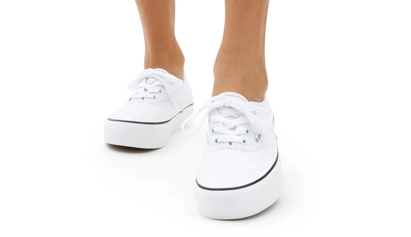 Vans Ua Authentic Platform (Tonal Check) White 5 Vans Ua Authentic Platform (Tonal Check) White - Image 3
