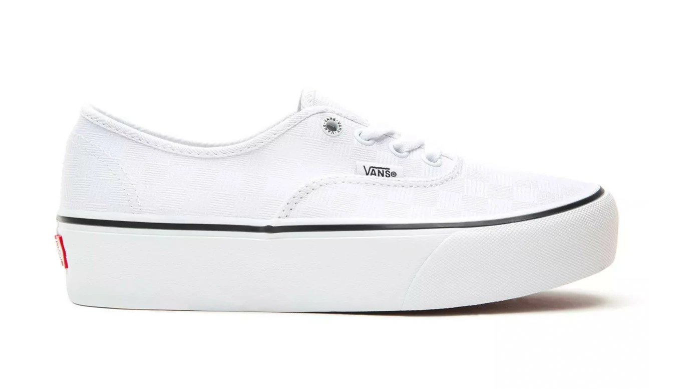 Vans Ua Authentic Platform (Tonal Check) White 3 Vans Ua Authentic Platform (Tonal Check) White