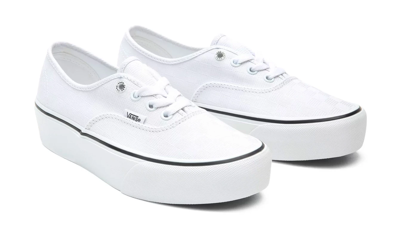 Vans Ua Authentic Platform (Tonal Check) White 4 Vans Ua Authentic Platform (Tonal Check) White - Image 2